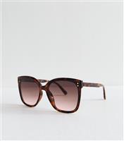 Dark Brown Oversize D-Frame Sunglasses New Look