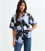 Women's Blue Floral Print Resort Shirt New Look
