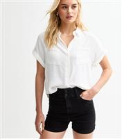 Women's Tall Black High Waist Denim Shorts New Look