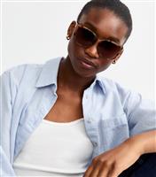 Brown Tortoiseshell Effect Oversized Sunglasses New Look