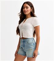 Women's Petite Light Blue Mom Short New Look