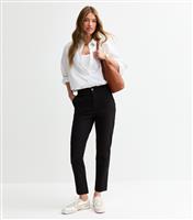 Women's Black Straight Leg Cropped Trousers New Look