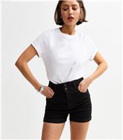 Women's Black High Waisted Denim Shorts New Look