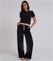 Women's Black Drawstring Trousers Urban Bliss New Look