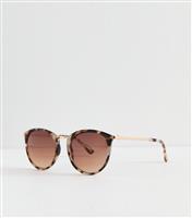 Brown Tortoiseshell Round Frame Sunglasses New Look