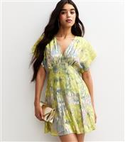 Women's Multicoloured Metallic Jacquard V Neck Mini Dress New Look