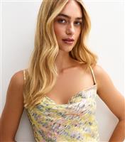 Women's Multicolour Metallic Jacquard Cowl Neck Cami Top New Look