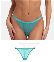Women's 2 Pack Multicolour String Thong Briefs Dorina New Look