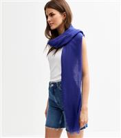 Bright Blue Linen Look Scarf New Look