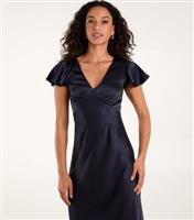 Women's Navy Angel Sleeve Midi Dress Blue Vanilla New Look