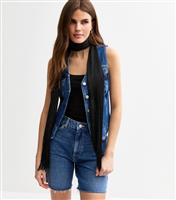 Black Glittery Scarf New Look