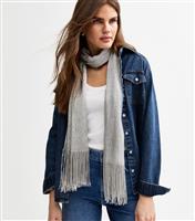 Silver Glittery Scarf New Look