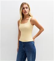 Women's Light Yellow Square Neck Vest New Look