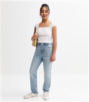 Girls' Vintage Blue Mom Jeans New Look