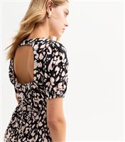 Women's Black Swirl Print Satin Mini Dress New Look