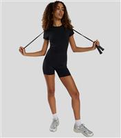 Women's Black Cap Sleeve Unitard South Beach New Look