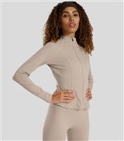 Women's Stone Long Sleeve Zip Up Top South Beach New Look