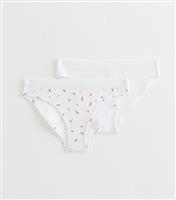 Girls' Pack of 2 White Briefs New Look