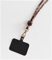 Brown Leopard Print Faux Leather Phone Strap New Look