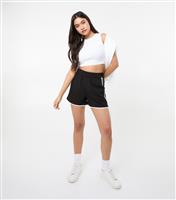 Women's Black Lace Trim Shorts Pink Vanilla New Look