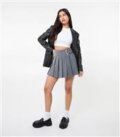 Women's Grey Pleated Mini Skirt Pink Vanilla New Look