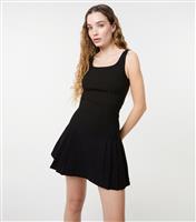 Women's Black Pleated Mini Dress Pink Vanilla New Look