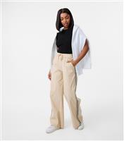 Women's Stone Contrast Stripe Tracksuit Bottoms Pink Vanilla New Look
