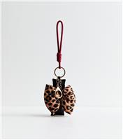 Brown Leopard Bow Rope Bag Charm New Look