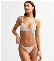 Women's Cream Crochet Lace Thong New Look