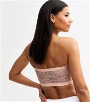 Women's Light Pink Ribbed Seamless Bandeau Top New Look