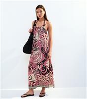 Women's Pink Shell Print Maxi Dress New Look