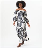 Women's Black Printed Tiered Maxi Dress Gini London New Look