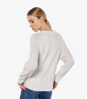 Women's Cream Pointelle Sparkle Jumper Apricot New Look