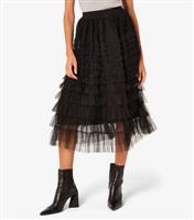 Women's Black Tulle Layered Midi Skirt Apricot New Look
