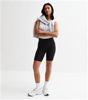 Women's Petite Black Stretch Cotton Cycling Shorts New Look
