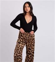 Women's Black Cropped Wrap Cardigan Urban Bliss New Look