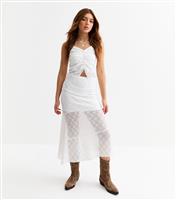 Girls' White Lace Asymmetric Hem Midi Skirt New Look