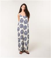 Women's Navy Abstract Print Wide Leg Jumpsuit Blue Vanilla New Look