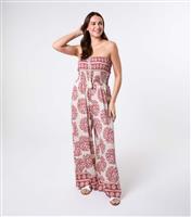 Women's Coral Printed Jumpsuit Blue Vanilla New Look