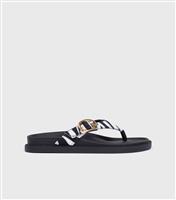 Women's Zebra Textured Sandals London Rebel New Look