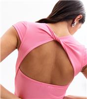 Women's Pink Twist Back Cropped Top New Look