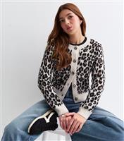 Girls' Brown Leopard Print Cardigan New Look