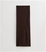 Women's Brown Open Knit Animal Pattern Midi Skirt New Look