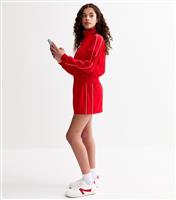 Girls' Bright Red Piped Trim Mini Skirt New Look