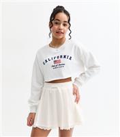 Girls' White Broderie Anglaise Trim Skort New Look
