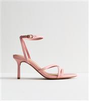 Women's Light Pink Crossover Strap Stiletto Heel Sandals New Look