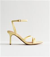 Women's Yellow Faux Leather Strappy Heeled Sandals New Look