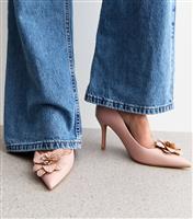 Women's Pink Floral Motif Pointed Toe Court Shoes New Look