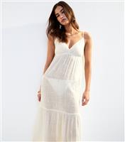 Women's Cream Mirror Detail Beach Maxi Dress New Look