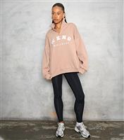 Women's Oatmeal Wellness Logo Quarter Zip Sweatshirt WKNDGIRL New Look